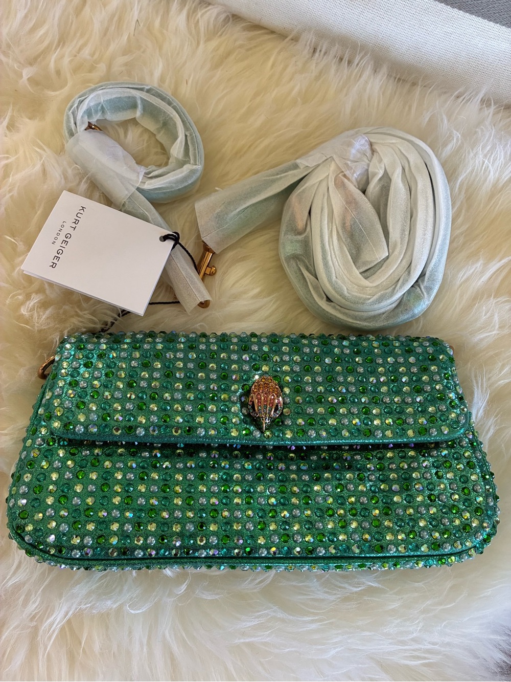 Kurt Geiger 🦅 NWT! Pickle Crystal-Embellished Multi Way Bag - Picture 7 of 16